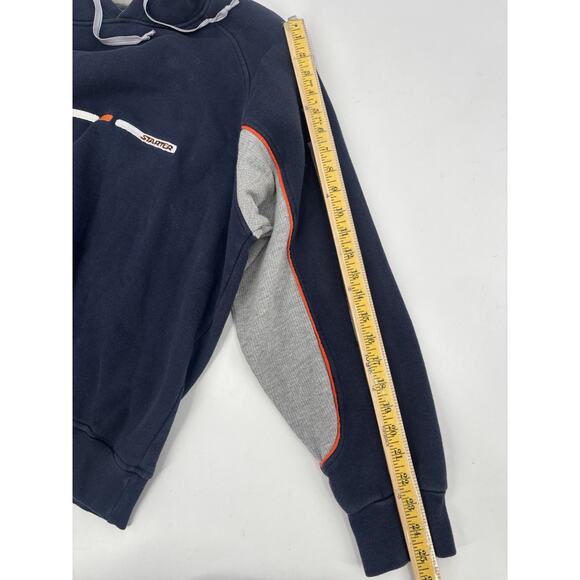 Vintage Starter Hoodie Mens Medium Blue Logo Drawstring Pullover 90s Y2K Cotton - Picture 15 of 15
